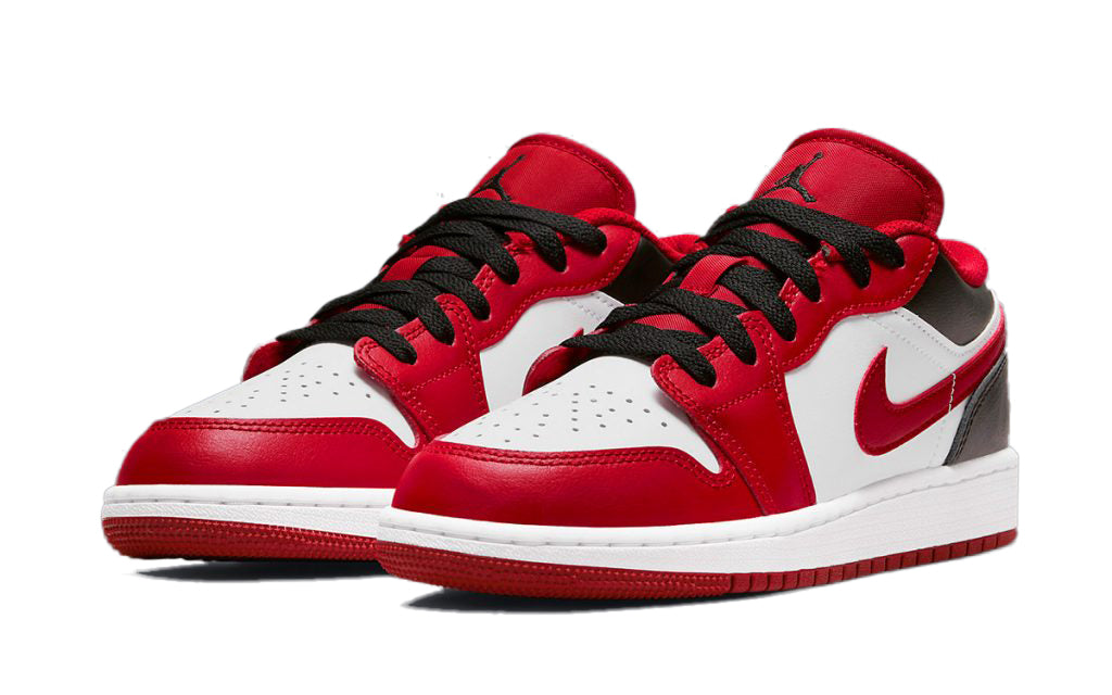 Big Kid's Jordan 1 Low White/Gym Red-Black (553560 163)