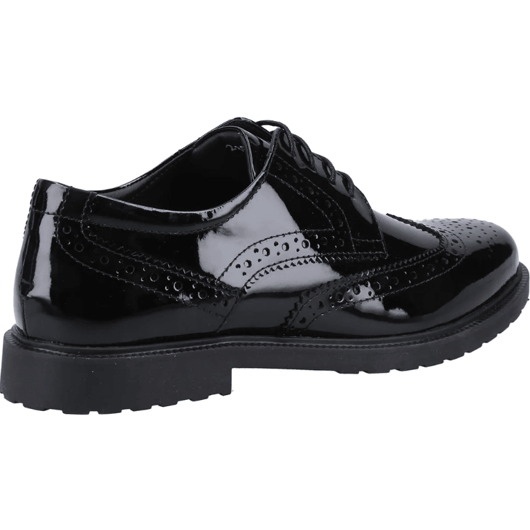Hush Puppies Womens Verity Brogue Black Patent