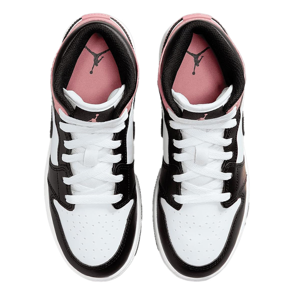 Big Kid's Jordan 1 Mid White/Black-Rust Pink (DQ8423 100)