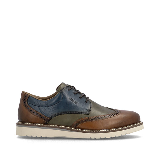 Rieker Mens Shoe 04504-90 Muskat/Forest/Royal Blue