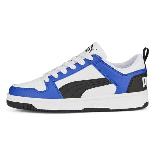 Big Kid's Puma Rebound Layup Lo SL JR Puma White-Black-Sapphire (370490 19)