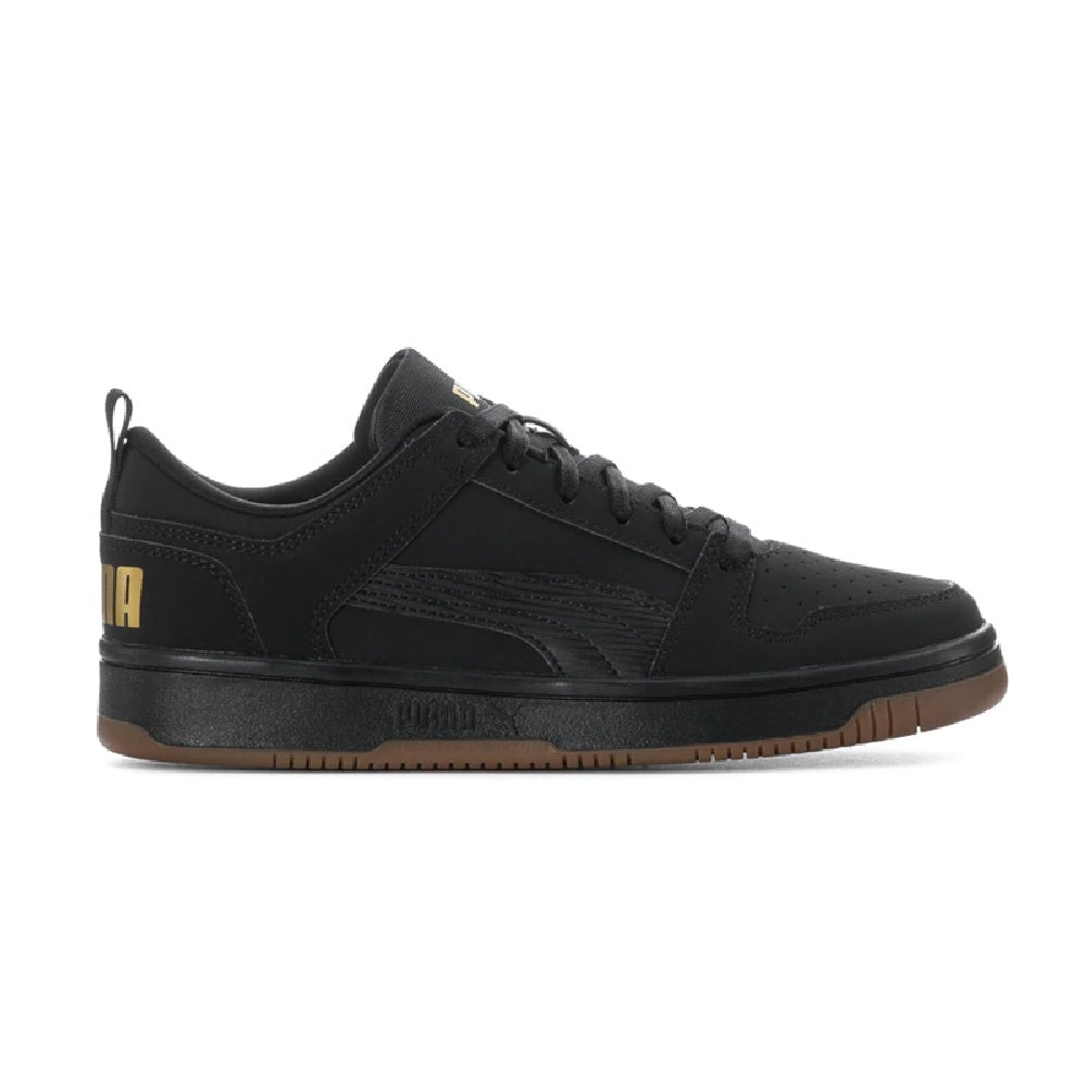 Big Kid's Puma Rebound Layup Lo NBK JR Puma Black-Puma Black-Gold (391772 03)