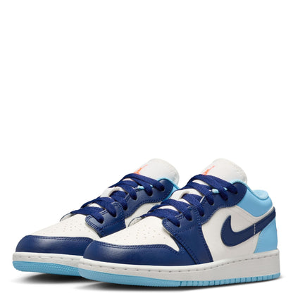 Big Kid's Jordan 1 Low Sail/Blue Void-Blue Chill (553560 149)