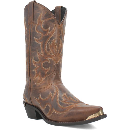 Laredo Tan/Tan Jameson Men's 12 inch Snip Toe Leather Western Boots 68549