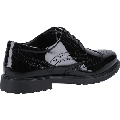 Hush Puppies Womens Verity Brogue Black Patent