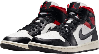 Women's Air Jordan 1 Mid Black/gym Red-sail (bq6472 061) Sneakers - Premium Brand Shoes for Men and Women