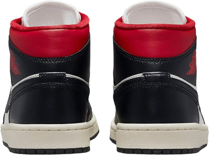 Women's Air Jordan 1 Mid Black/gym Red-sail (bq6472 061) Sneakers - Premium Brand Shoes for Men and Women