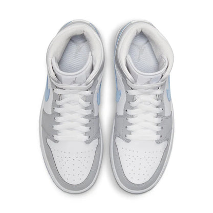 Women's Air Jordan 1 Mid White/aluminum-wolf Grey (bq6472 105) Sneakers - Premium Brand Shoes for Men and Women