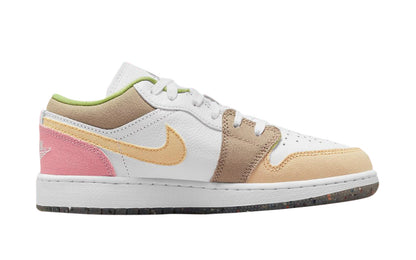 Big Kid's Jordan 1 Low SE White/Vivid Green-White (DJ0341 100)