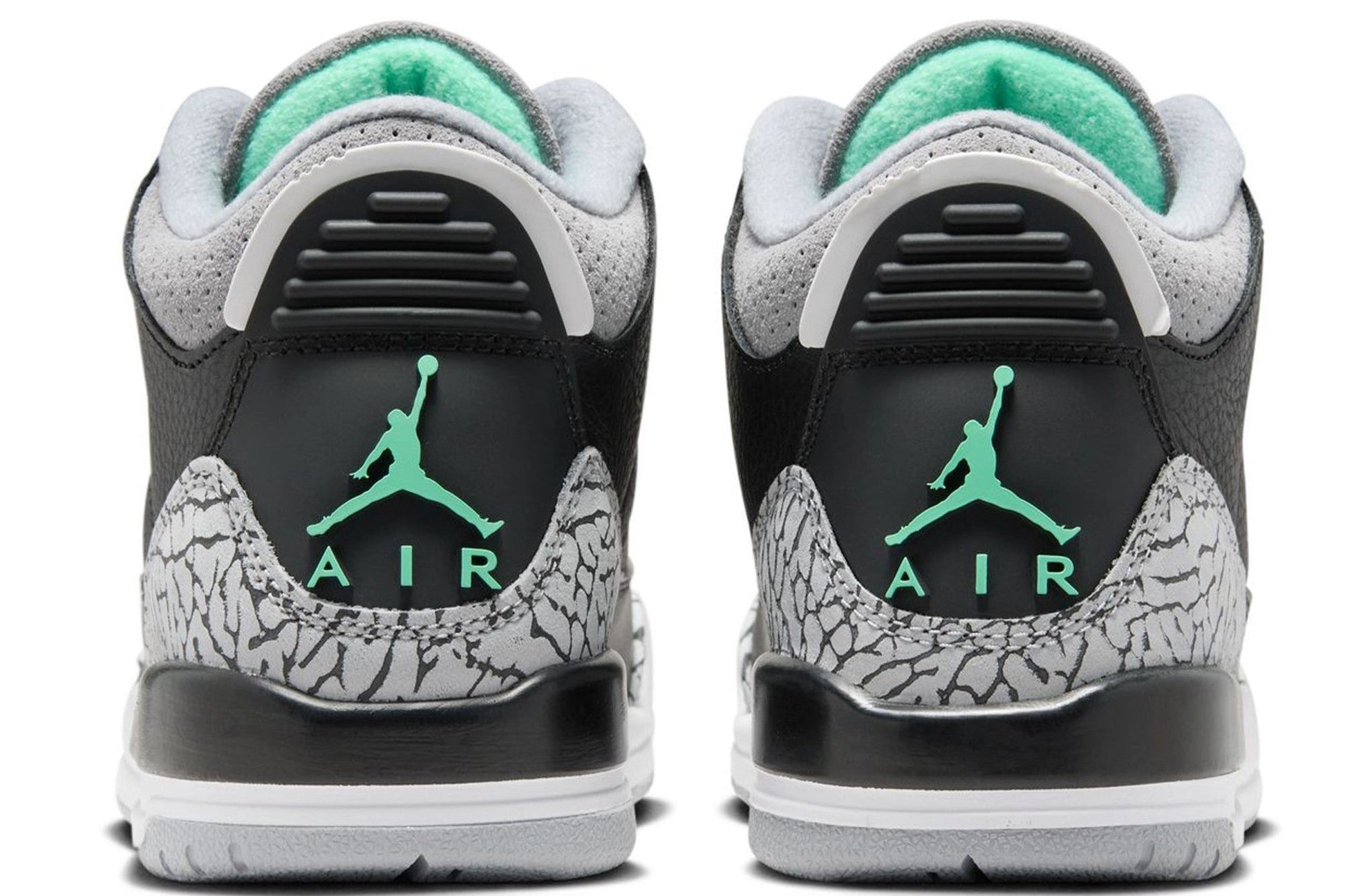 Big Kid's Jordan 3 Retro Black/Green Glow-Wolf Grey (DM0967 031)