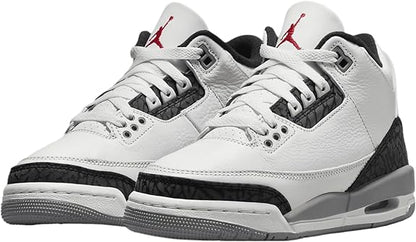 Big Kid's Jordan 3 Retro "Cement Grey" Summit Wht/Fire Red (DM0967 106)
