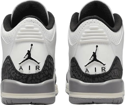 Big Kid's Jordan 3 Retro "Cement Grey" Summit Wht/Fire Red (DM0967 106)