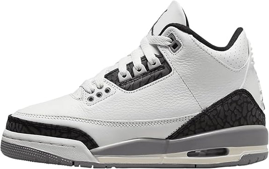Big Kid's Jordan 3 Retro "Cement Grey" Summit Wht/Fire Red (DM0967 106)