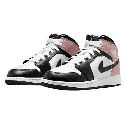 Big Kid's Jordan 1 Mid White/Black-Rust Pink (DQ8423 100)