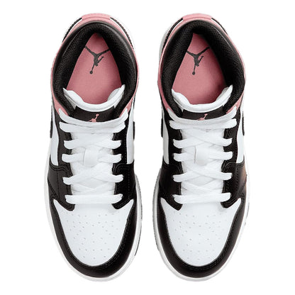 Big Kid's Jordan 1 Mid White/Black-Rust Pink (DQ8423 100)