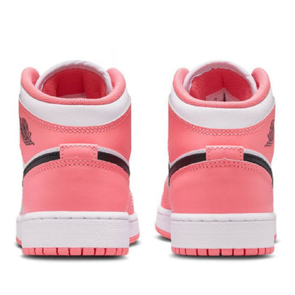 Big Kid's Jordan 1 Mid Pink Gaze/Black-White (DQ8423 602)