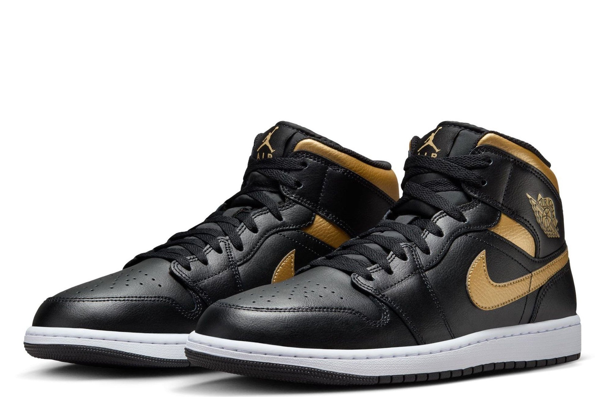 Men's Jordan 1 Mid Black/metallic Gold-white (dq8426 071) Sneakers - Premium Brand Shoes for Men and Women