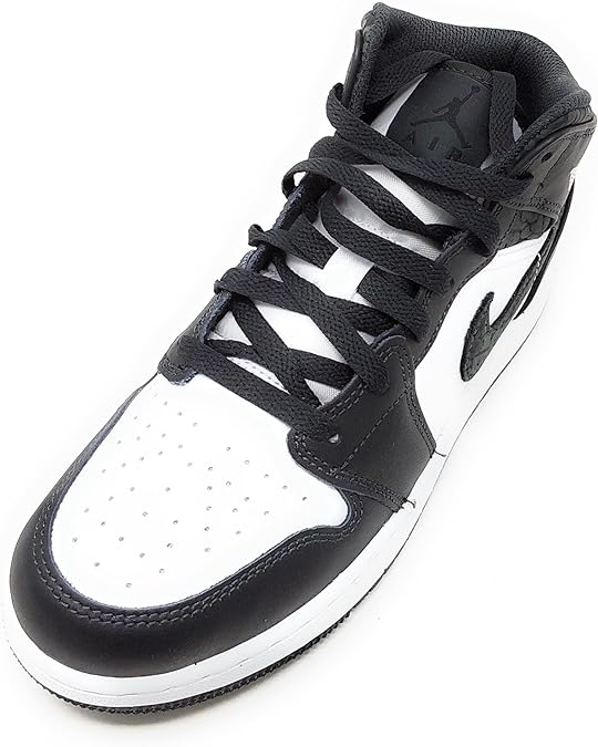 Big Kid's Jordan 1 Mid SE "Panda Elephant" Off Noir/Blk-Wht (FB9909 001)