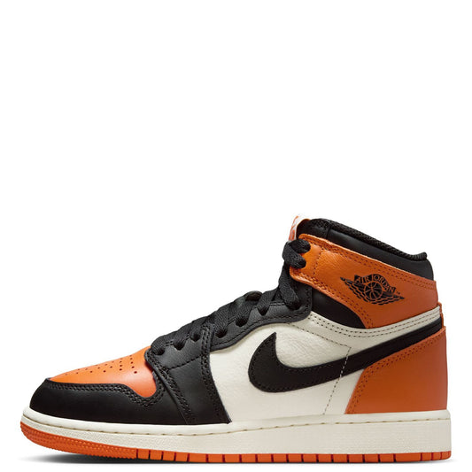 Big Kid's Jordan 1 Retro High OG Black/Black-Sail-Starfish (FD1437 008)
