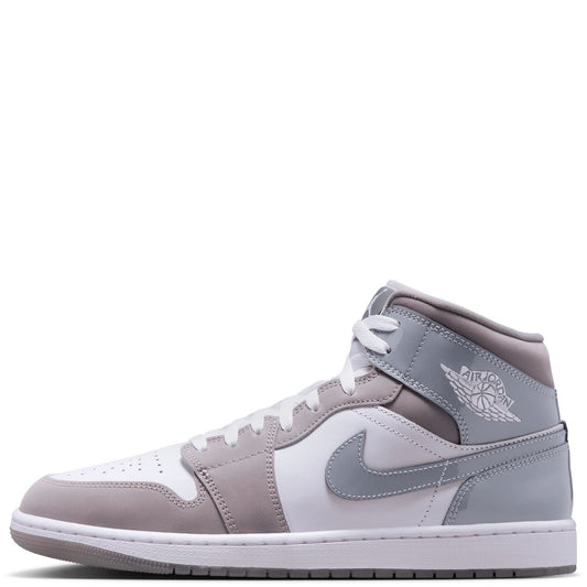 Men's Jordan 1 Low Mid White/cool Grey-medium Grey (hf3216 100) Sneakers - Premium Brand Shoes for Men and Women