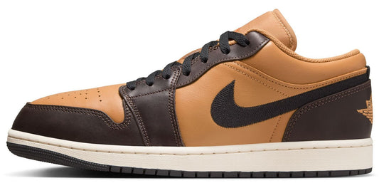 Men's Jordan 1 Low SE Flax/black-baroque Brown (hq3603 201) Sneakers - Premium Brand Shoes for Men and Women
