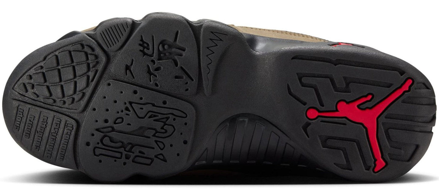 Big Kid's Jordan 9 Retro Black/True Red-Light Olive (HV4574 030)